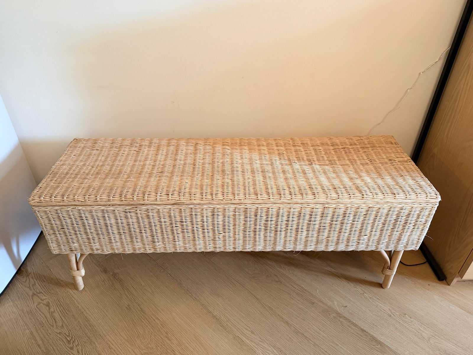 Rotan opbergbankje / kist (IKEA TOLKNING) - 118x46x36 cm, Ophalen, Overige materialen, Gebruikt, 100 tot 150 cm