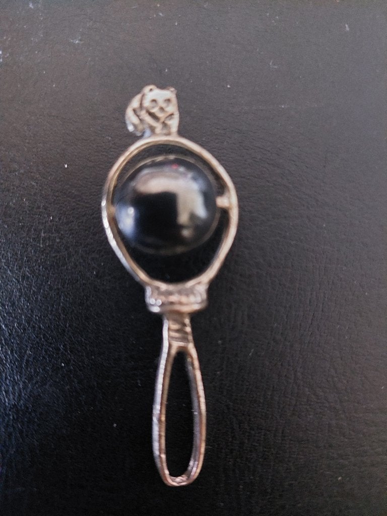 Antieke 800-zilveren rammelaar (Panda), Ophalen of Verzenden, Zilver
