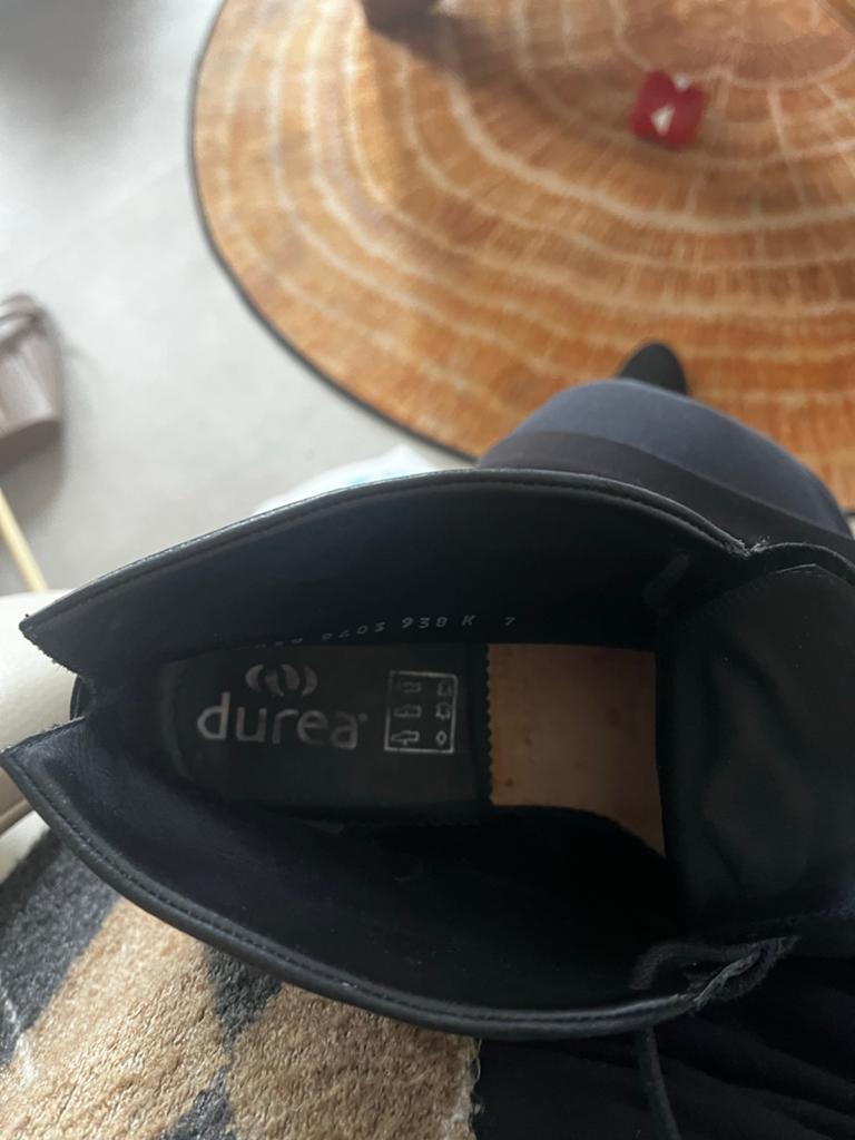 Echte leren Durea dames schoenen maat 7 K, Kleding | Dames, Schoenen, Ophalen of Verzenden, Zo goed als nieuw, Zwart, Lage of Enkellaarzen