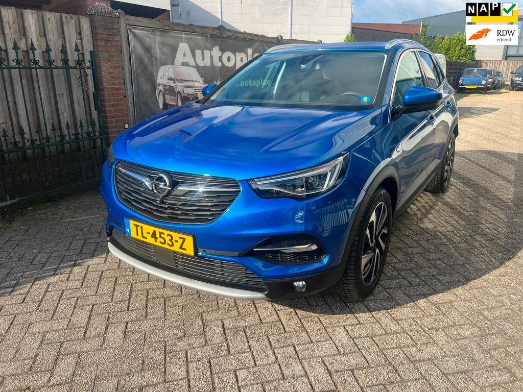 Opel Grandland X 1.2 Turbo VOL SPORTLEER STOELKOELING ECC AI, Auto's, Opel, Voorwielaandrijving, Gebruikt, 1199 cc, Blauw