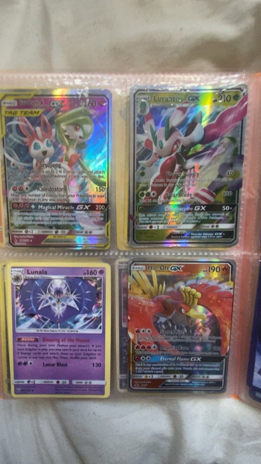 Pokémon GX/EX kaarten - Sylveon, Genesect, Lunala, Ho-Oh, Hobby en Vrije tijd, Ophalen, Gebruikt, Meerdere kaarten
