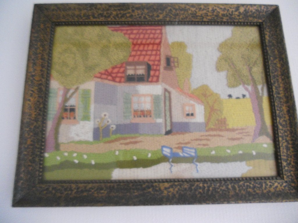 oud geborduurd schilderij / naaldkunst, Ophalen