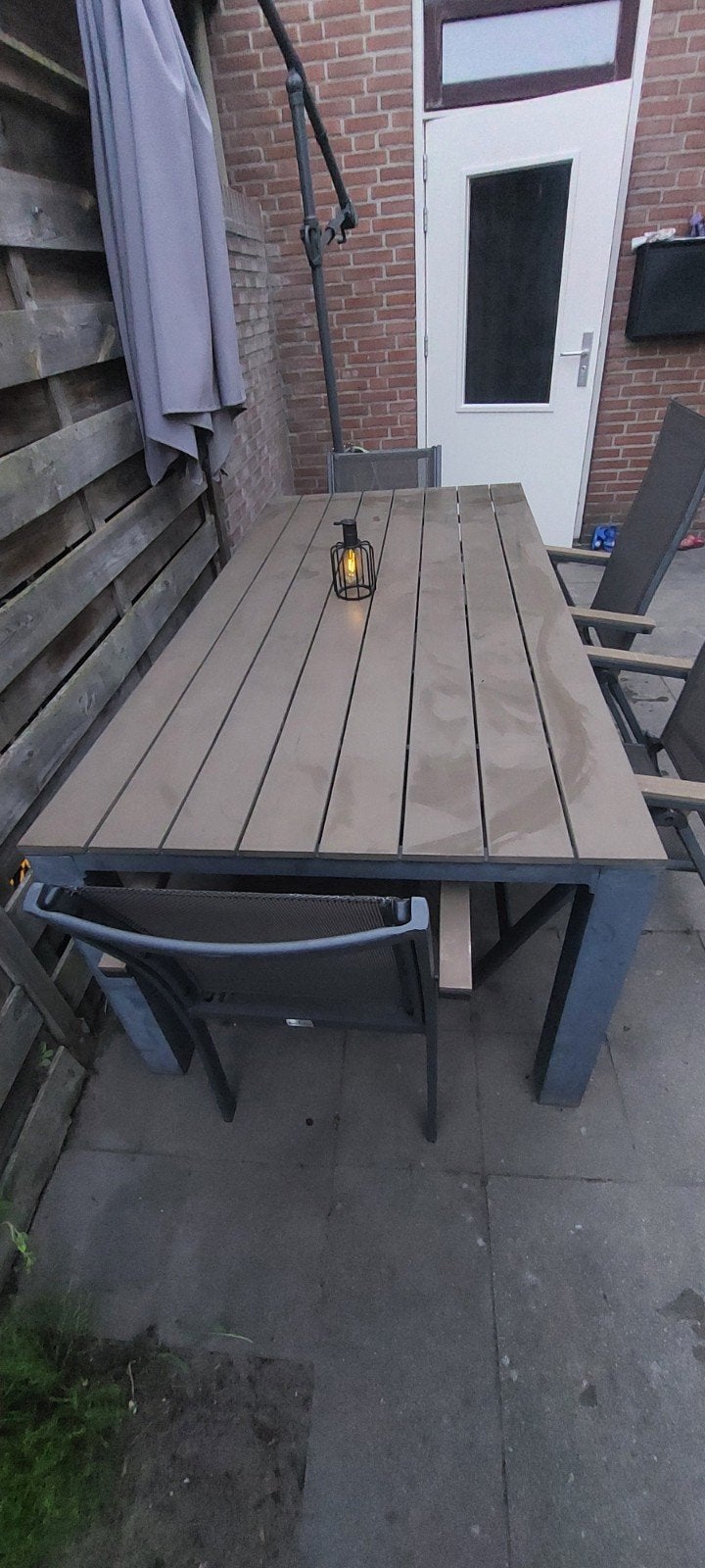 Tuintafel incl. stoelen | Bois Le Duc, Tuin en Terras, Ophalen, 4 zitplaatsen, Gebruikt, Aluminium