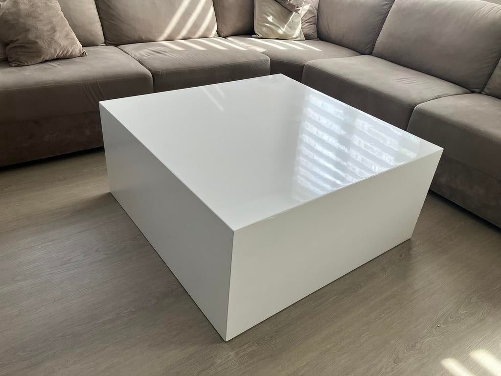 Bloktafel wit 100x100cm, 50 tot 100 cm, Ophalen of Verzenden, Zo goed als nieuw, Minder dan 50 cm