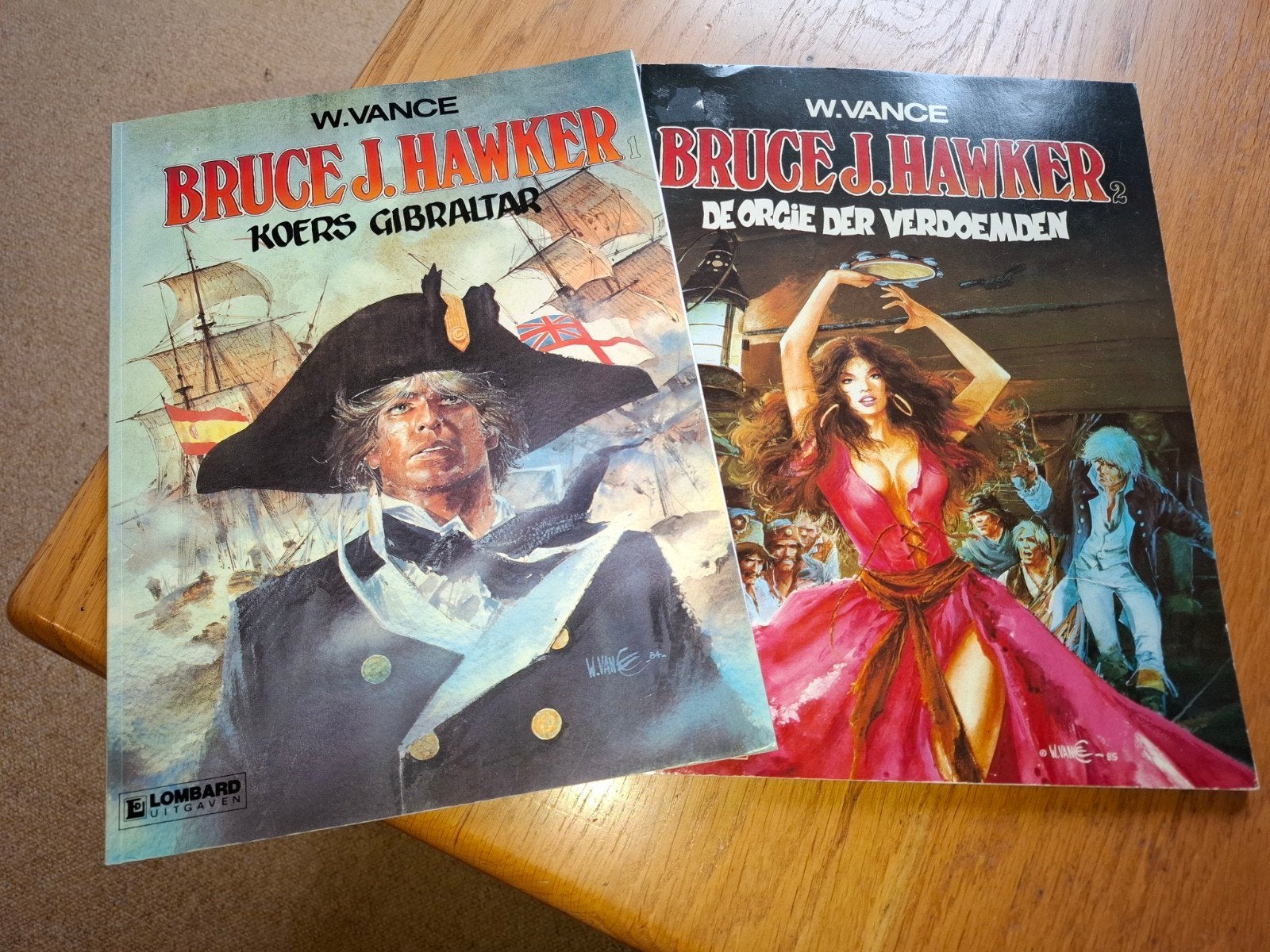 Bruce J. Hawker: Koers Gibraltar & De Orgie Der Verdoemden, Gelezen, Ophalen of Verzenden, Meerdere stripboeken, W. Vance