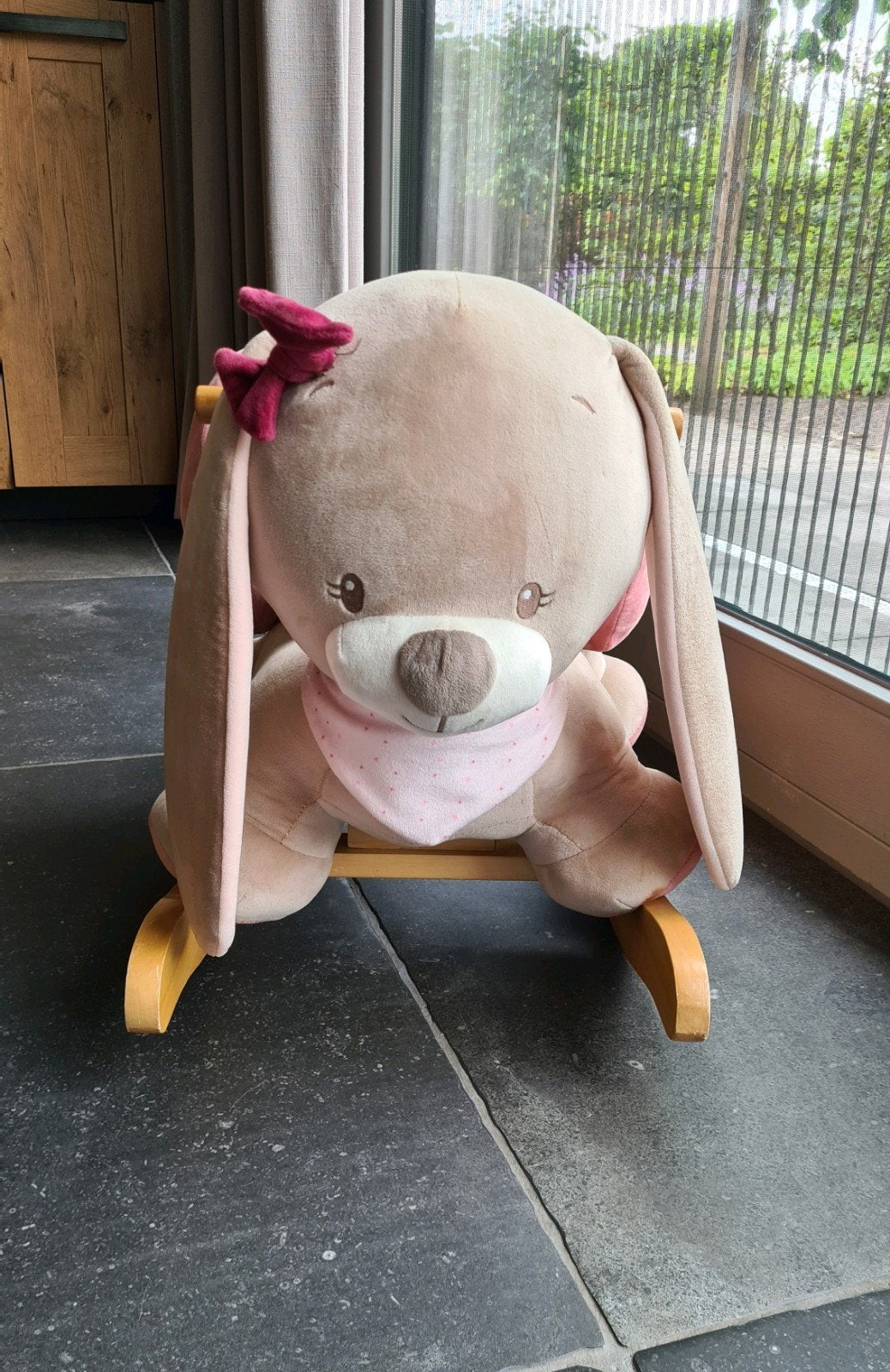 Hobbeldier hond roze, schommelstoel, Ophalen, Zo goed als nieuw, Meisje