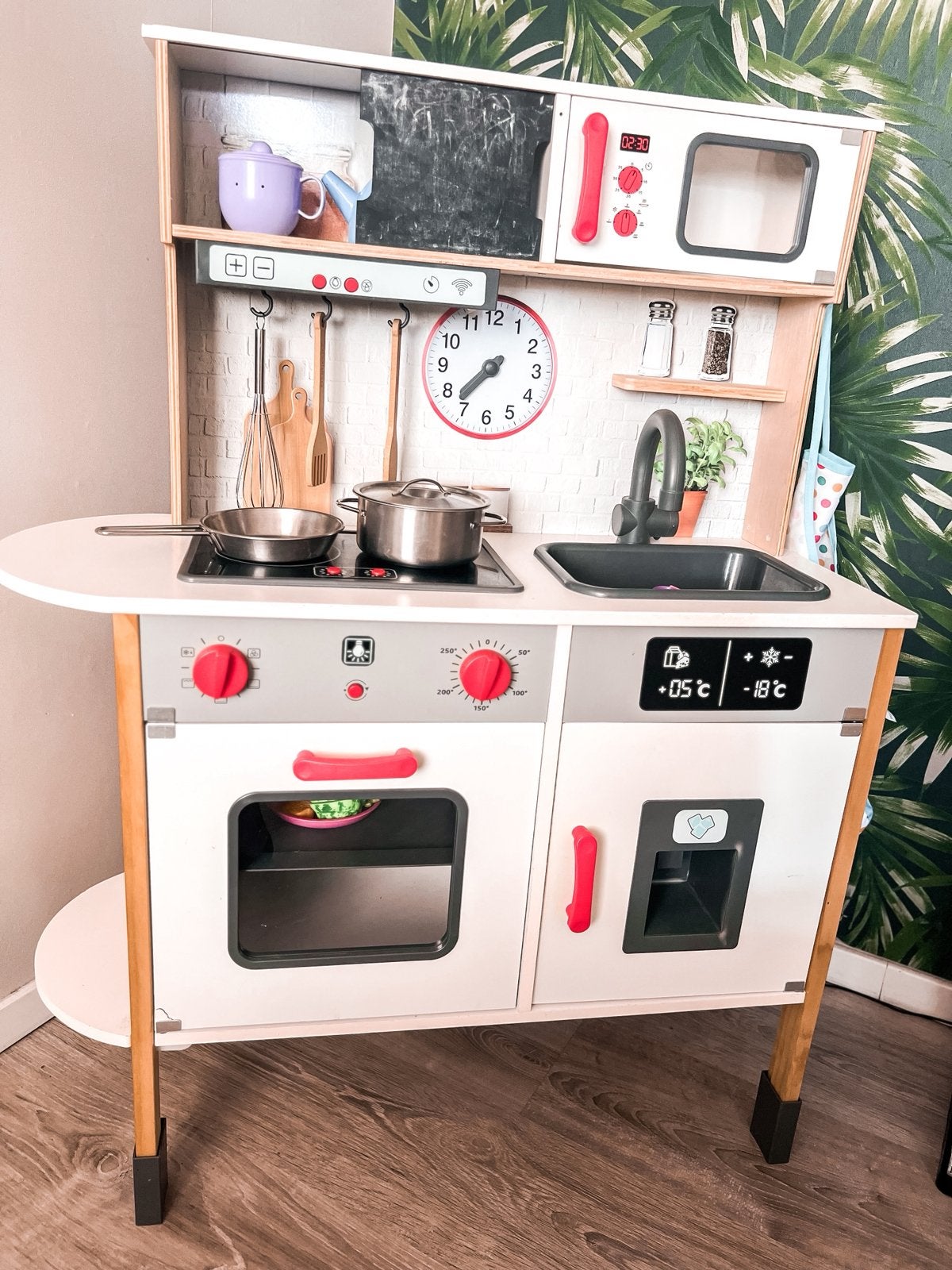 Keuken Houten speelgoed microwave kitchen for kids sound, Ophalen, Gebruikt