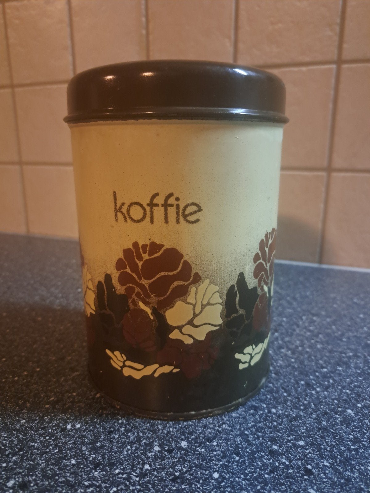 koffie  voorraad bus bruin creme, Verzenden, Zo goed als nieuw, Koffie