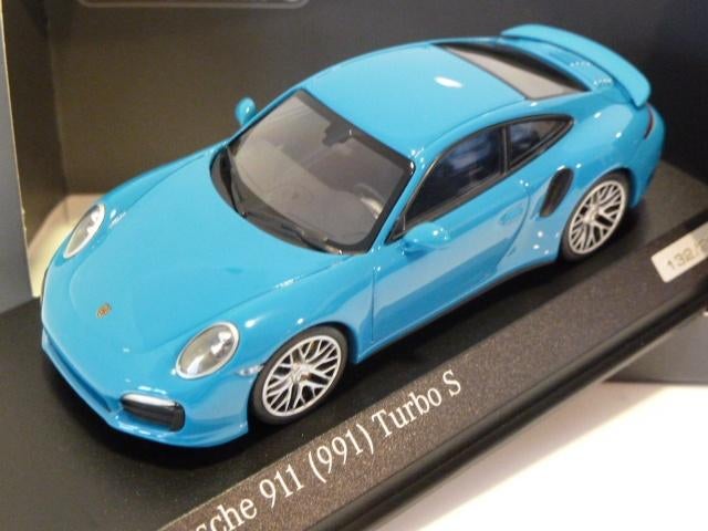 Minichamps Porsche 911 991 Turbo Blauw 2013 1:43 CA04316063, Hobby en Vrije tijd, Modelauto's | 1:43, Nieuw, Auto, MiniChamps
