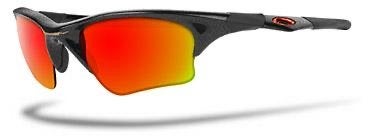 Vintage Oakley Half Jacket XLJ Metallic Black/Fire Iridium, Zonnebril, Zwart, Ophalen of Verzenden, Zo goed als nieuw