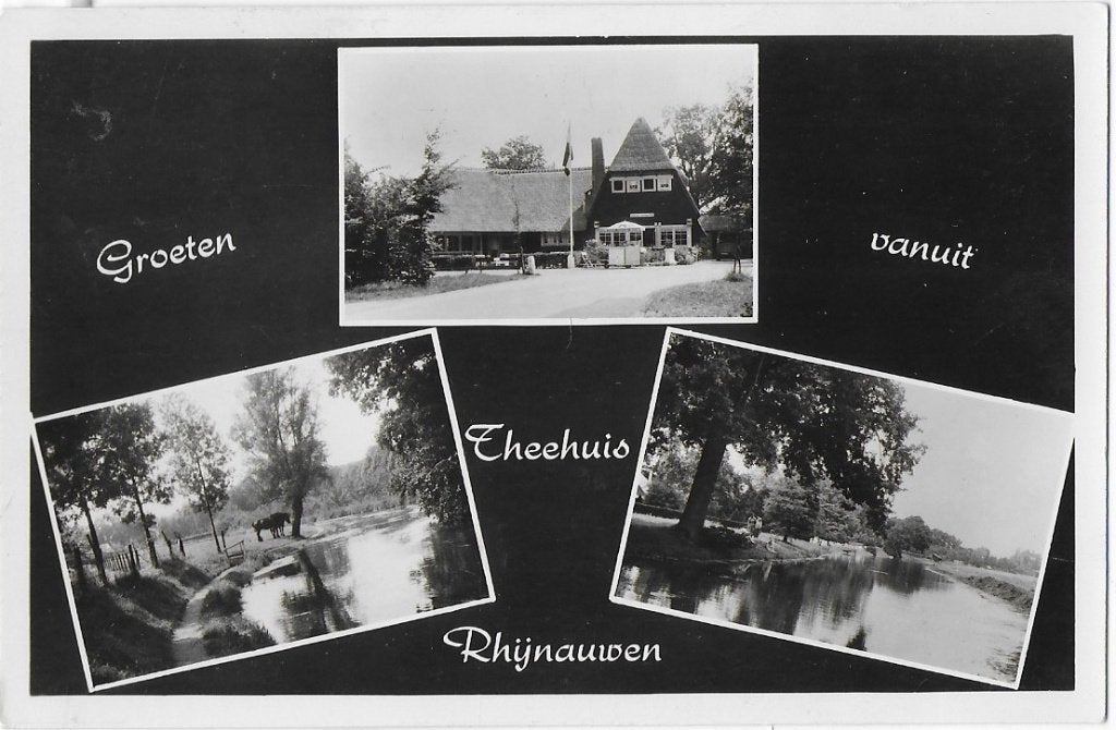 Bunnik theehuis rhijnauwen oude gelopen ansichtkaart ( 9713, Ophalen of Verzenden, Voor 1920, Gelopen
