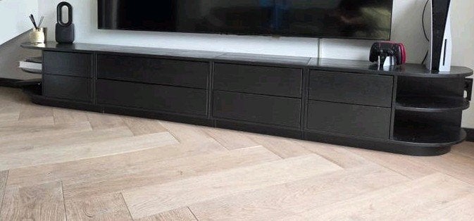 Woood tv meubel, Gebruikt, Modern, Modulair, Ophalen of Verzenden, 200 cm of meer