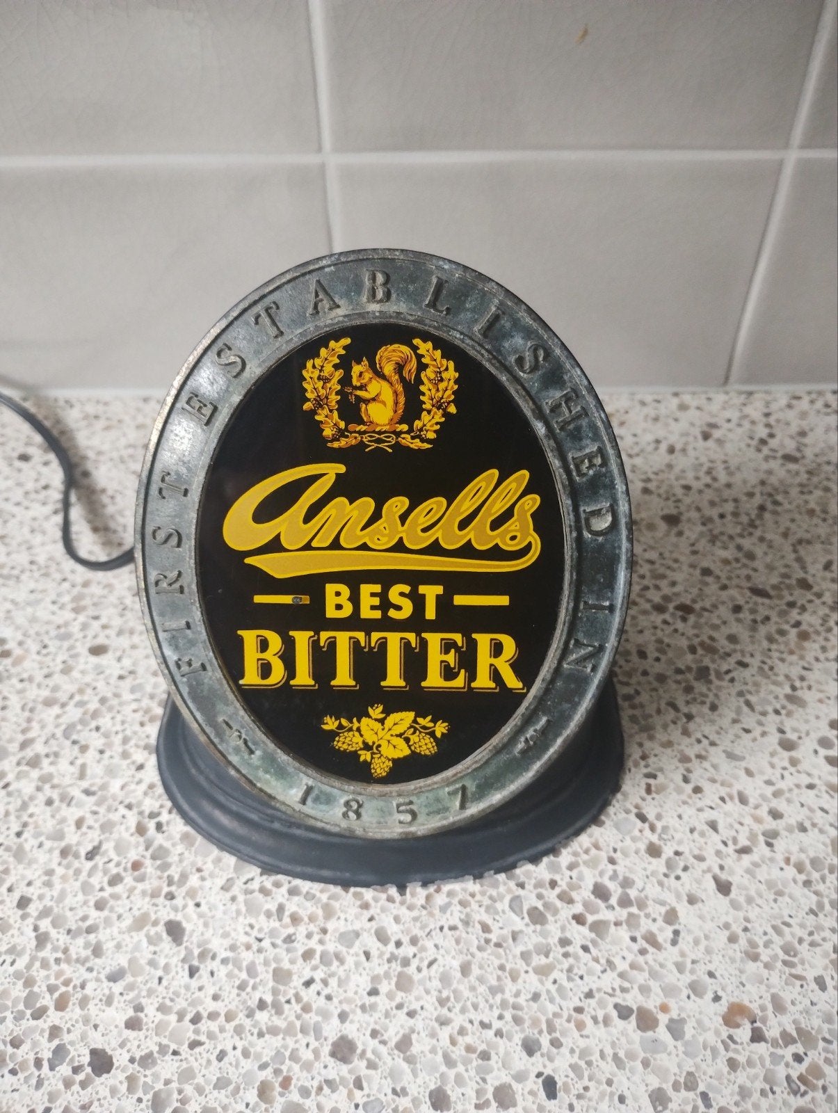 vintage verlicht Ansells Best Bitter bier tap front, Ophalen of Verzenden, Gebruikt, Reclamebord, Plaat of Schild, Overige merken