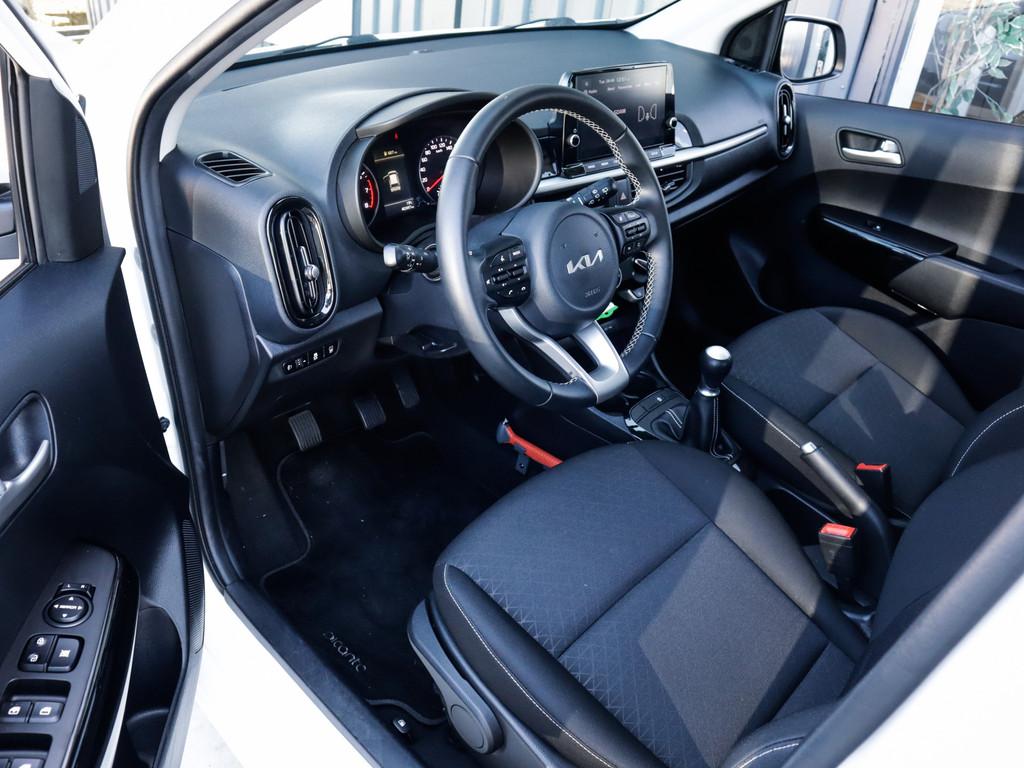 Kia Picanto 1.0 DPi DynamicLine 5p 1e-Eig. & Dealer-Onderh B, Auto's, Kia, 12 maanden, Gebruikt, Leder en Stof, Wit