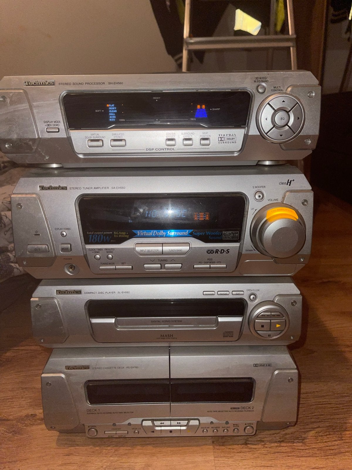 Technics CD Toren - Stereo Sound Processor, Tuner, CD, Casse, Gebruikt, Verzenden, Cassettedeck, Losse componenten