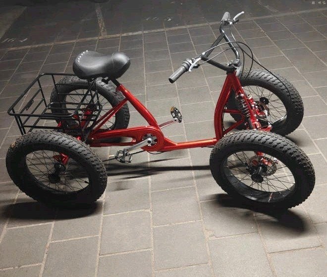 Unieke 4-wieler fiets met mand - Zo goed als nieuw, Fietsen en Brommers, Ophalen, Zo goed als nieuw, Schijfrem, Onbekend