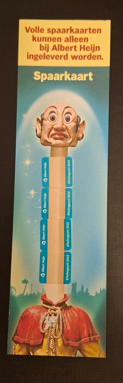 Efteling spaarkaart langnek reclame Albert Heijn 2010, Ophalen of Verzenden, Nieuw, Overige typen