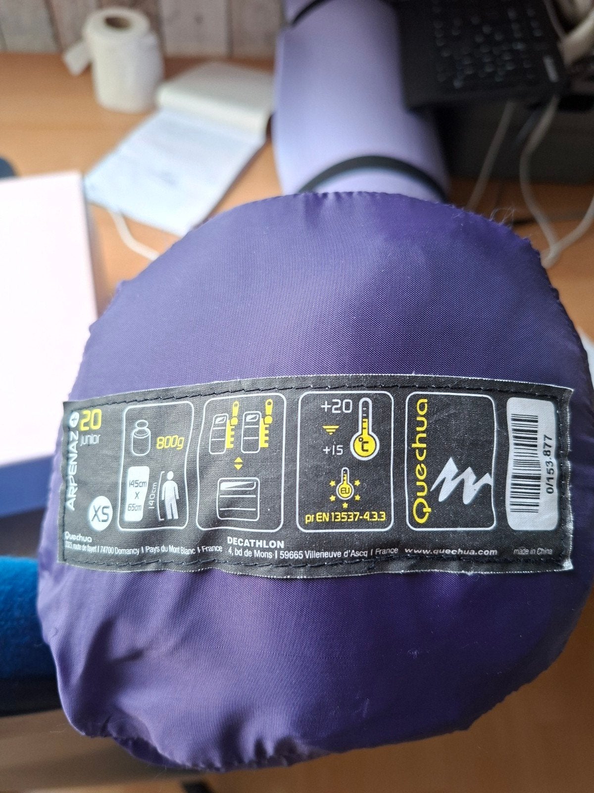 Quechua Arpenaz 20 Junior Slaapzak - XS (800g), Ophalen of Verzenden, Gebruikt