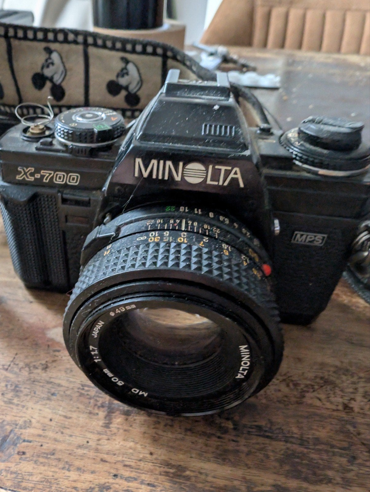 Minolta X-700 MPS 35mm Film Camera + 50mm Lens, Ophalen, Spiegelreflex, Minolta
