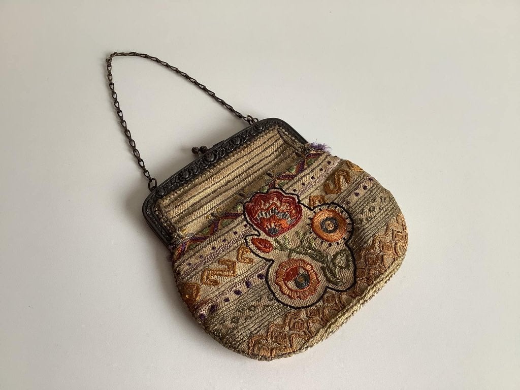 oud geborduurd tasje, Antiek en Kunst, Ophalen of Verzenden, Dames