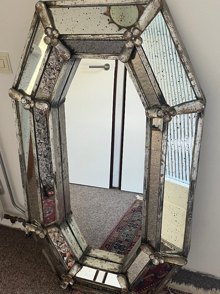 Grote spiegel  Venetiaanse stijl, Huis en Inrichting, Woonaccessoires | Spiegels, Ophalen, Gebruikt, 100 tot 150 cm, Overige vormen