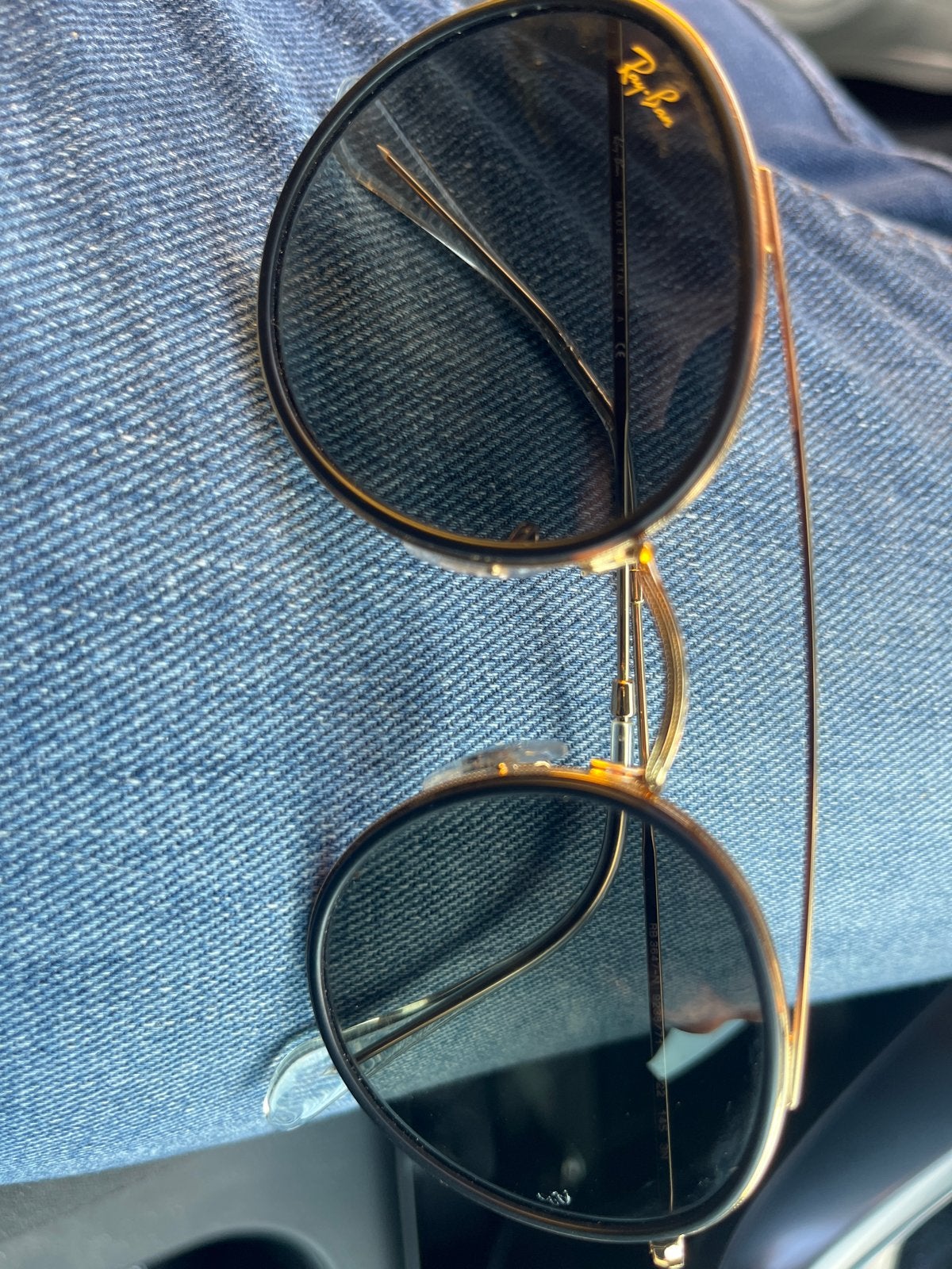 Ray-Ban Zonnebril - Rond, Goudkleurig Montuur, Zonnebril, Overige kleuren, Ophalen of Verzenden, Zo goed als nieuw
