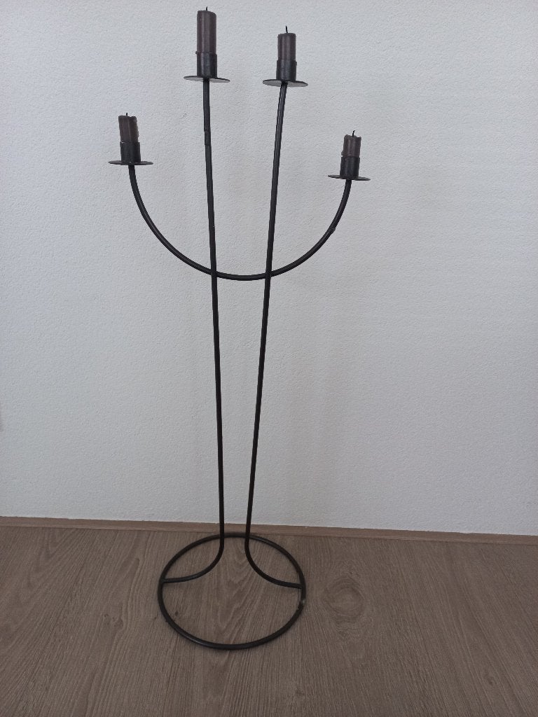 kandelaar, Huis en Inrichting, Woonaccessoires | Kandelaars en Kaarsen, Ophalen, Zwart, Zo goed als nieuw, Metaal
