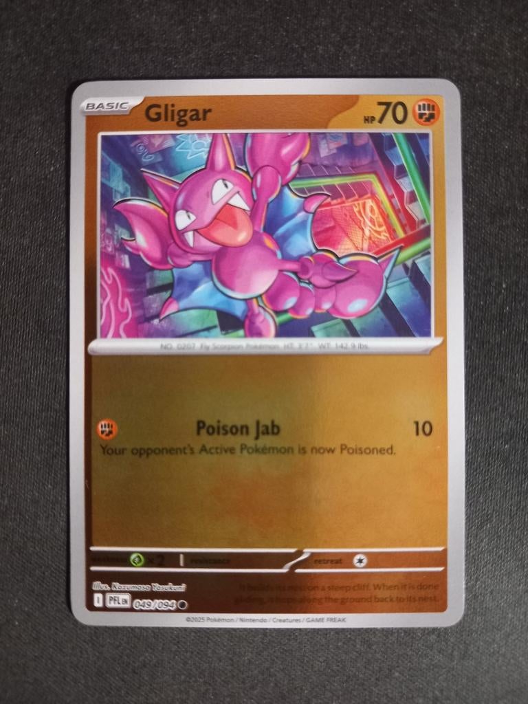 Pokemon Gligar 049/094 Phantasmal Flames Reverse NM, Verzenden, Zo goed als nieuw, Losse kaart, Foil