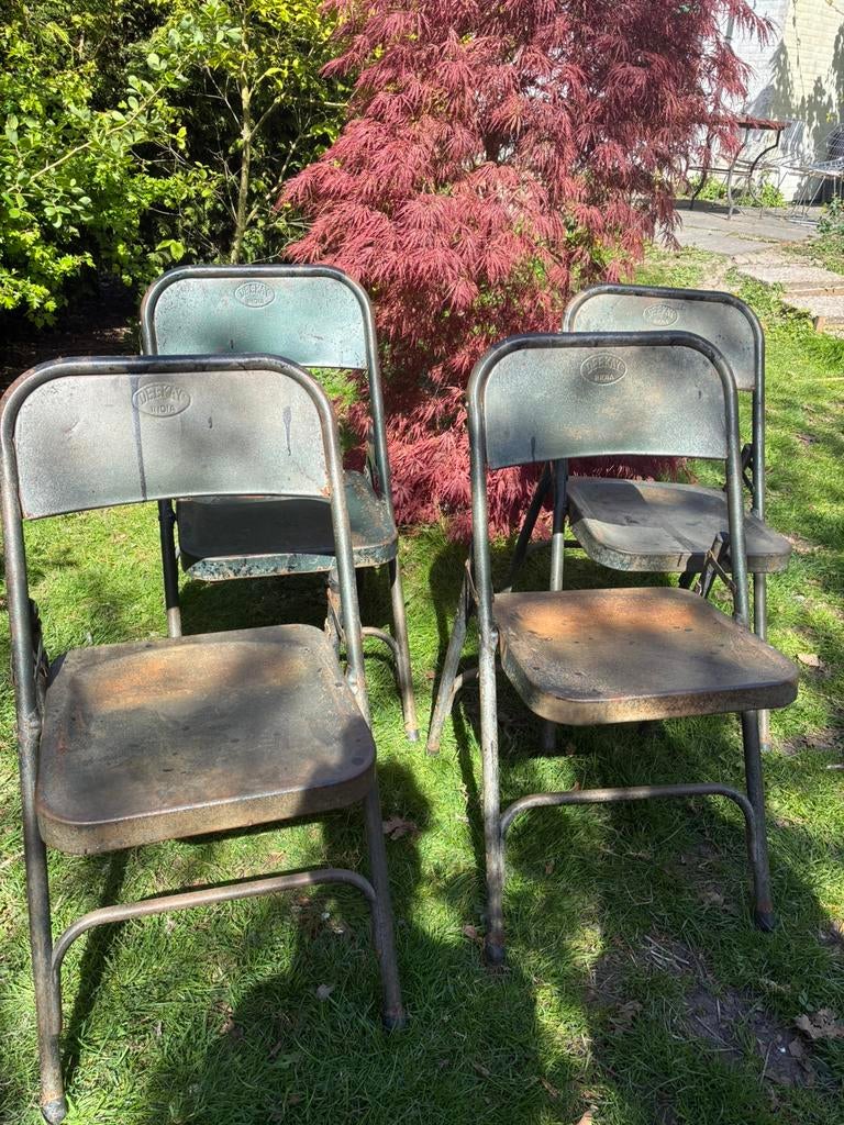 Deekay India stoelen, industrieel, Tuin en Terras, Ophalen of Verzenden, Gebruikt, Metaal, Inklapbaar