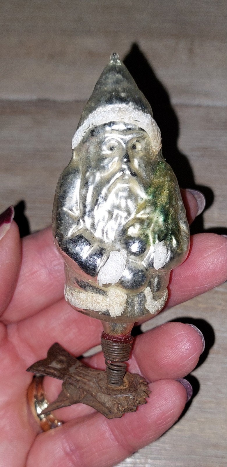 Antieke Kerstman op knijper / clip, Diversen, Ophalen of Verzenden