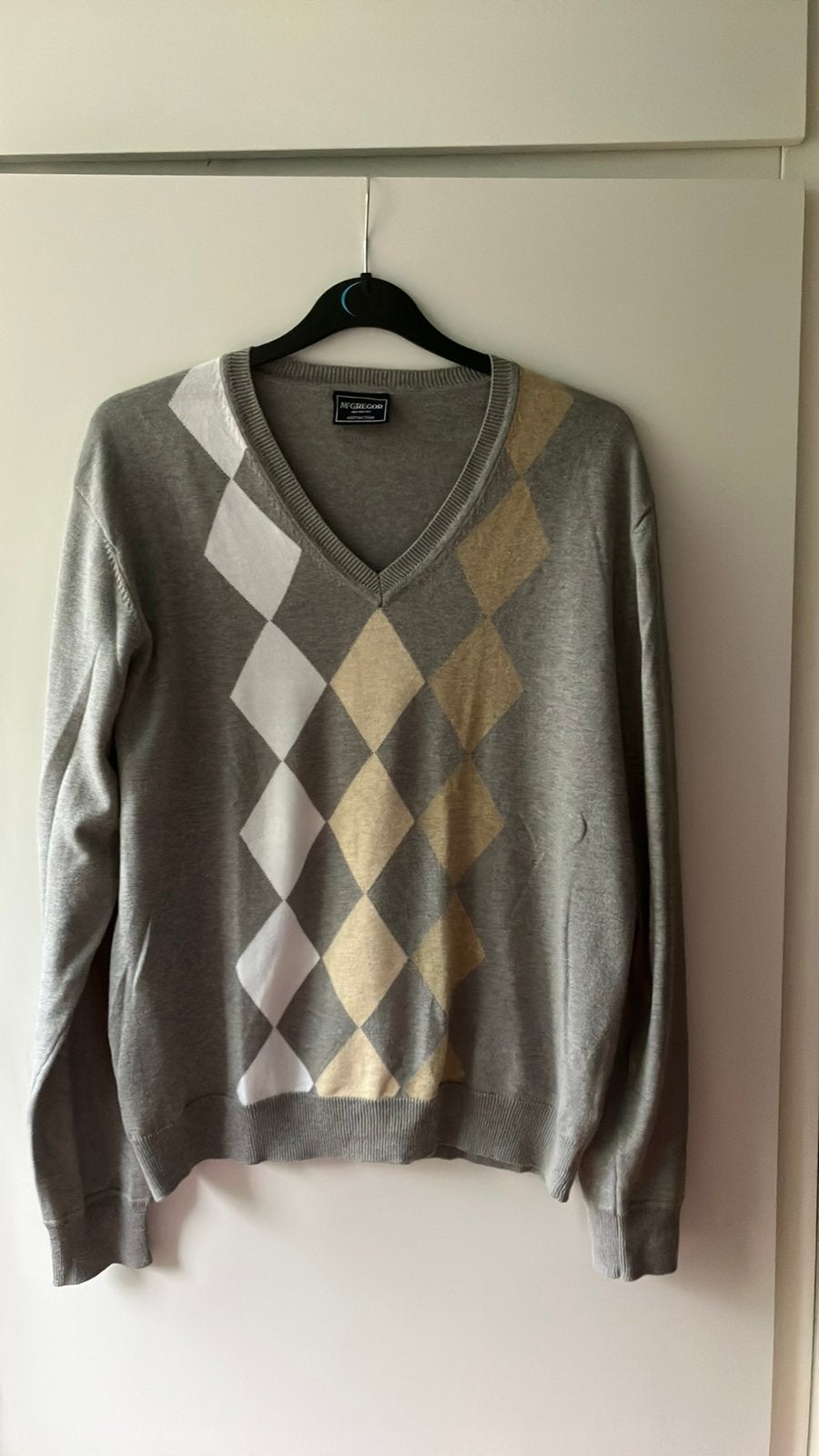 McGregor. Lichtgrijze herentrui met klassiek patroon. Maat M, Kleding | Heren, Ophalen of Verzenden, Zo goed als nieuw, Maat 52/54 (L)