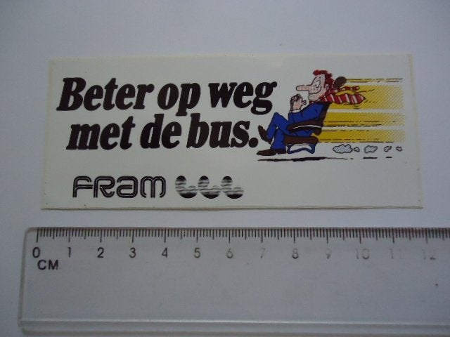 sticker oud BUS strip autobus ov heerenveen leeuwarden fries, Verzamelen, Verzenden, Zo goed als nieuw, Bedrijf of Vereniging
