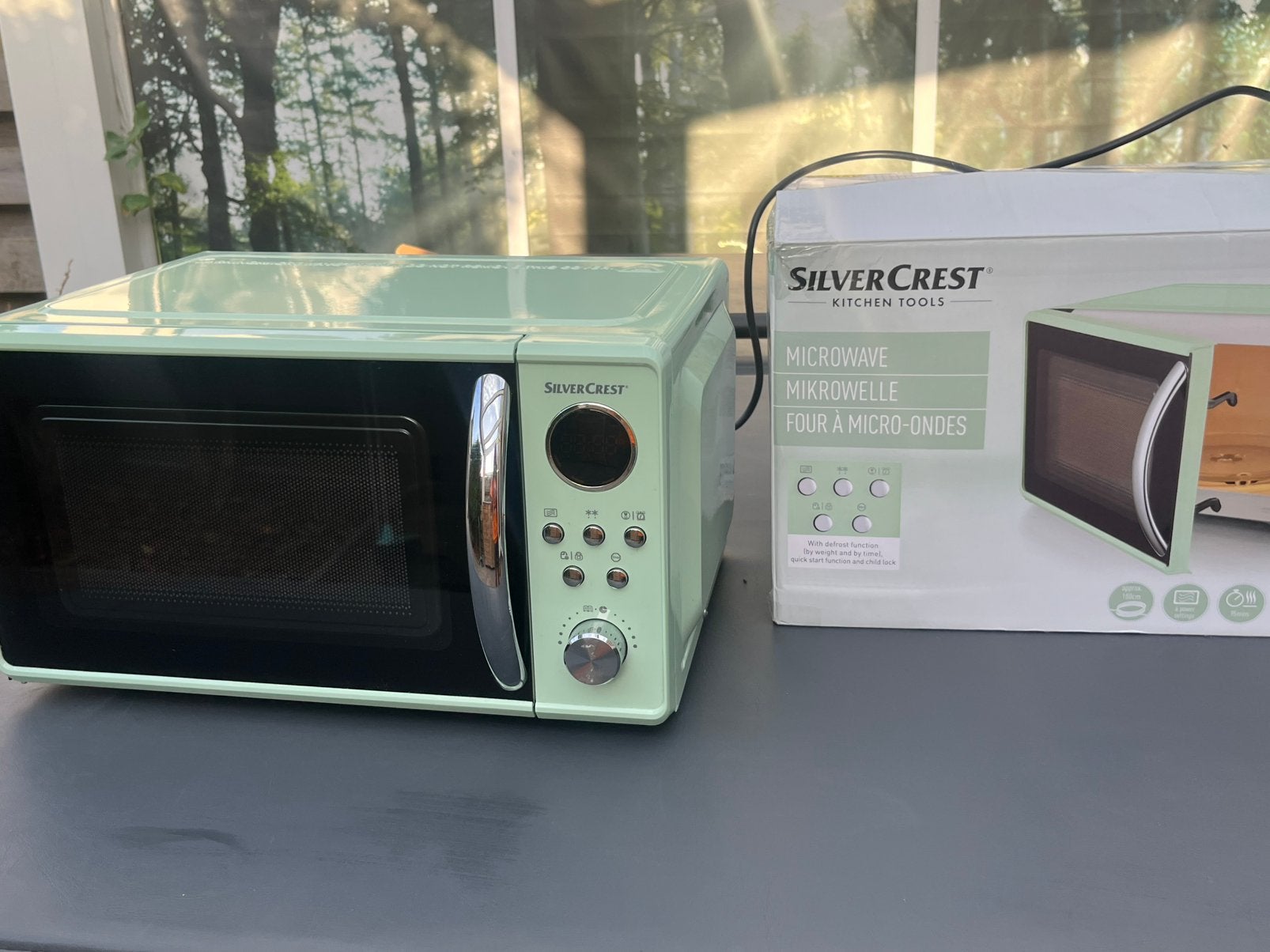 SilverCrest Retro Microwave – Mint Green – 700W, Witgoed en Apparatuur, Magnetrons, Ophalen, Zo goed als nieuw