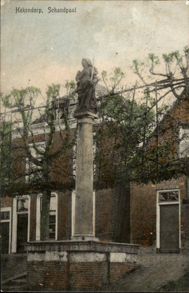Hekendorp - Schandpaal - Zuil met beeld, Ophalen of Verzenden, Voor 1920, Gelopen, Zuid-Holland