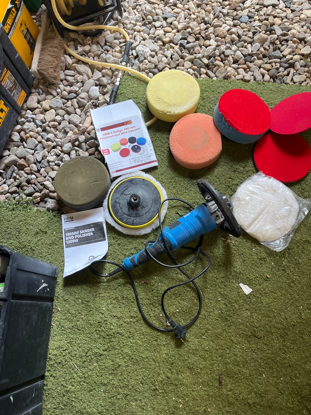 HBM 180mm Schuur- en Polijstmachine 1200W met accessoires, Ophalen of Verzenden, Gebruikt, 1200 watt of meer, Overige typen