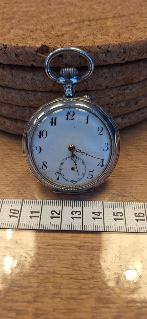 Zilveren zakhorloge Amsterdam 1907, Sieraden, Tassen en Uiterlijk, Horloges | Antiek, Ophalen of Verzenden, Zilver, Overige merken