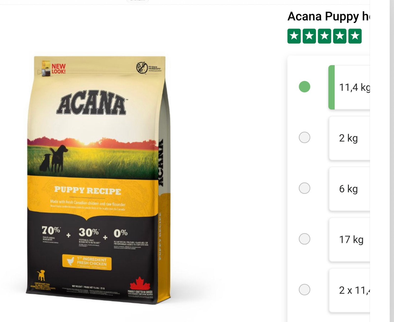 Acana Puppy Recipe 11.4 kg (nieuw, gesloten zak!), Dieren en Toebehoren, Ophalen, Hond