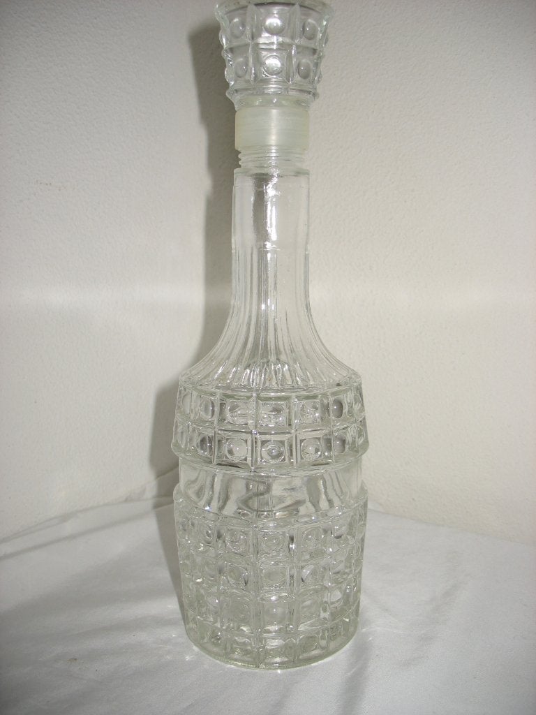 Glazen Karaf met Dop * Halve Druppels *Vintage, Ophalen of Verzenden