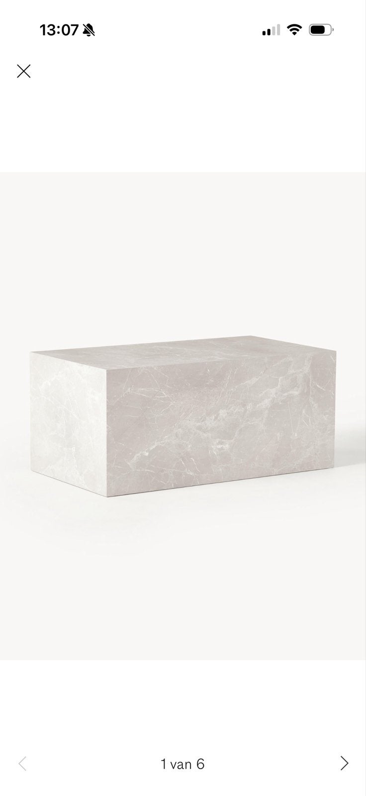 salontafel travertijnlook beige (Westwing Lesley), Ophalen, Overige materialen, Gebruikt, 50 tot 100 cm