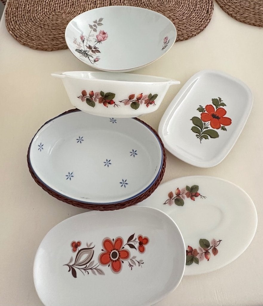 vintage schalen bordjes stokbroodmandje, Verzamelen, Retro, Ophalen, Huis en Inrichting