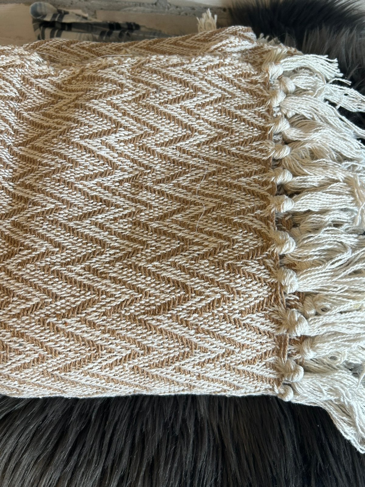 Mooie plaid nieue met franjes, Ophalen of Verzenden, Zo goed als nieuw