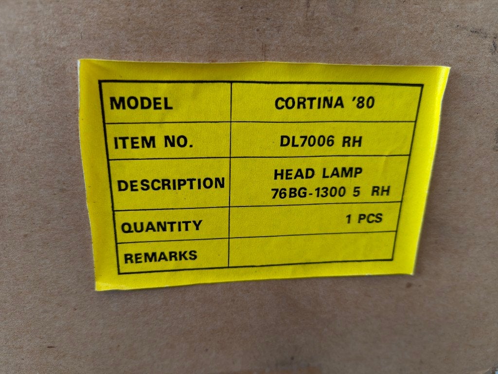 Ford Taunus / Cortina  rechter koplamp, model; Cortina '80, Nieuw, Ophalen of Verzenden, Ford, /
