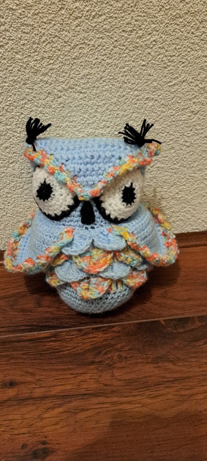 Deze schattige, zelf gehaakte knuffel uil is ongeveer 20 cm, Ophalen of Verzenden, Nieuw