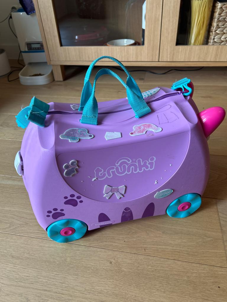 Trunki Kinderkoffer Paars met Kattenontwerp, Ophalen, Gebruikt