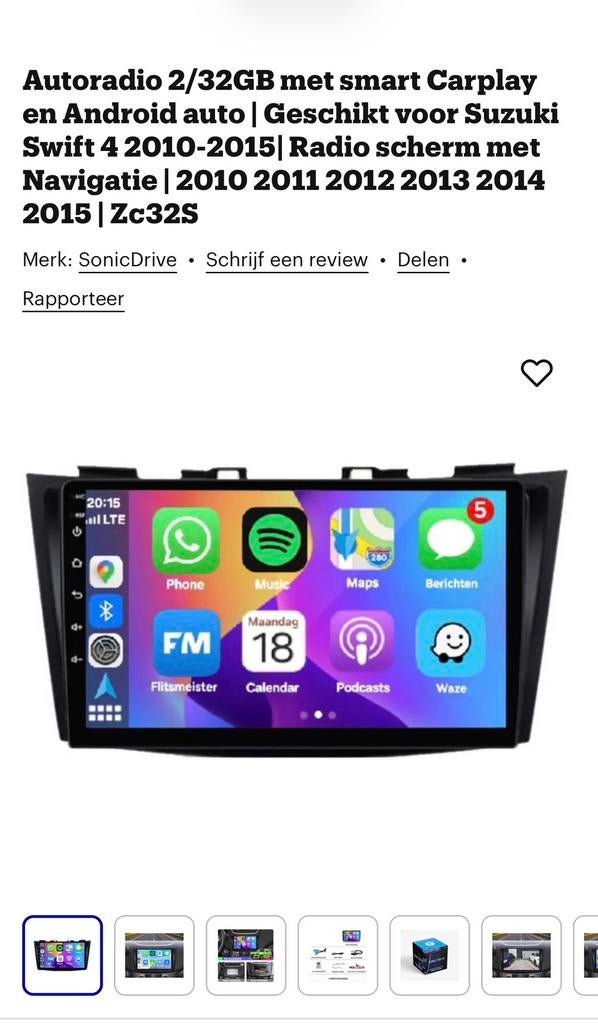 Apple Carplay / Android auto 2/32GB Suzuki Swift 2010-2015, Auto diversen, Autoradio's, Ophalen of Verzenden, Gebruikt