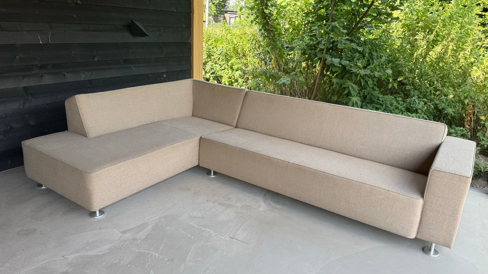 Beige Berden Hoekbank - gebruikt, Ophalen, Gebruikt, Hoekbank, 300 cm of meer