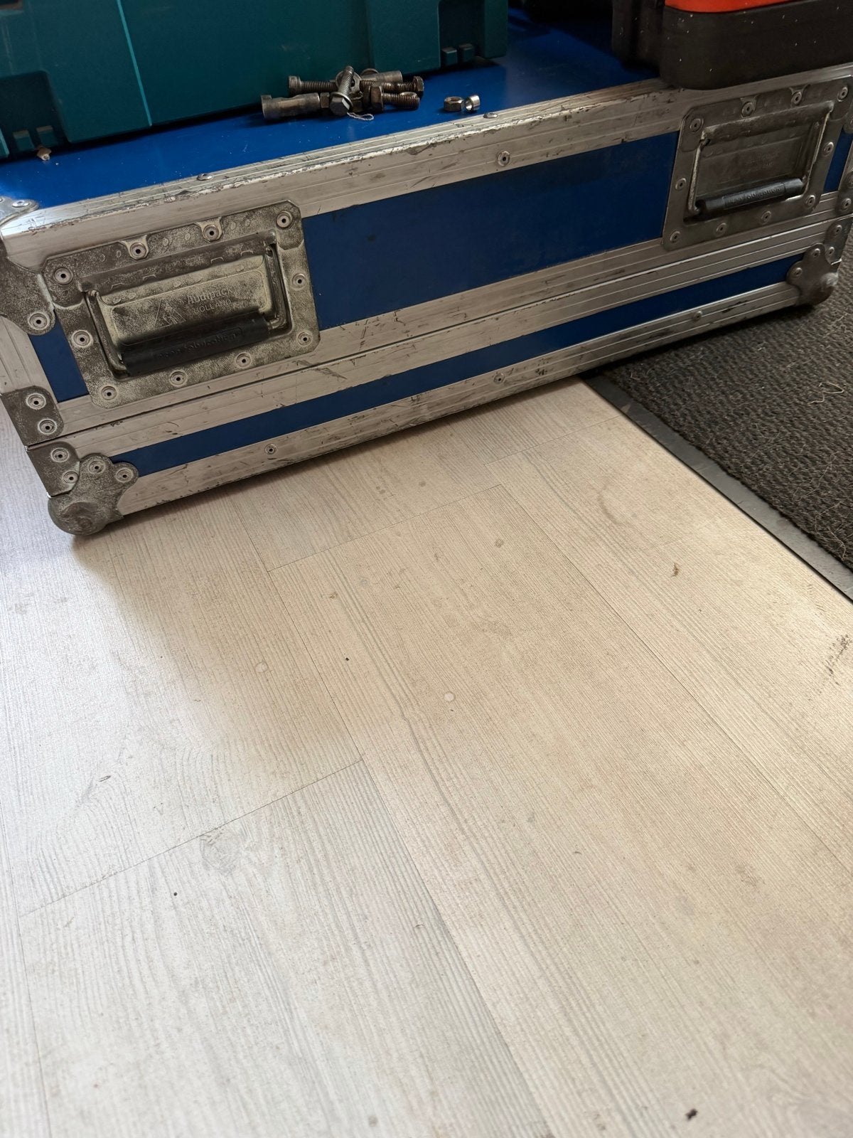 Stevige Flightcase / Transportkist - Blauw/Zilver, Ophalen, Gebruikt, Bak of Kist, 35 tot 50 cm
