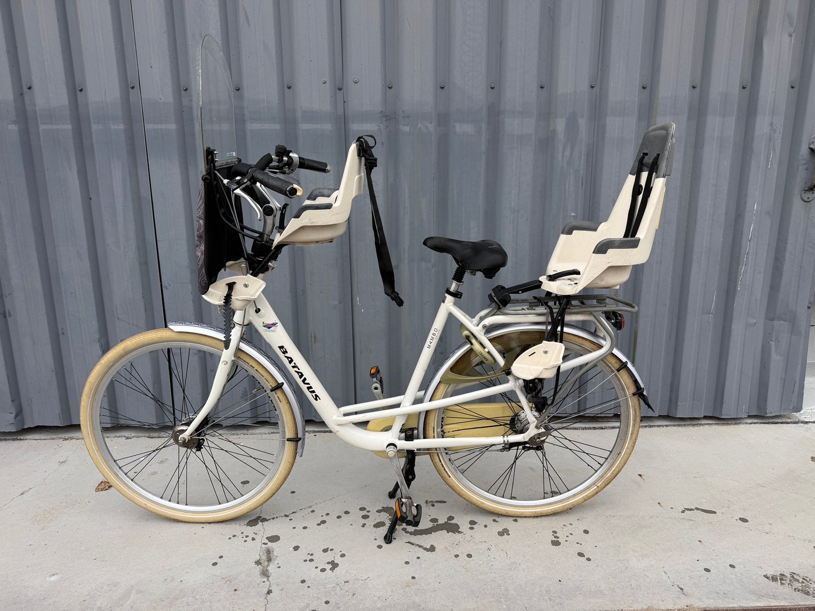 Batavis mamba de luxe dubbele kinderzit bobike, Fietsen en Brommers, Ophalen, 2 zitjes, Gebruikt, Versnellingen