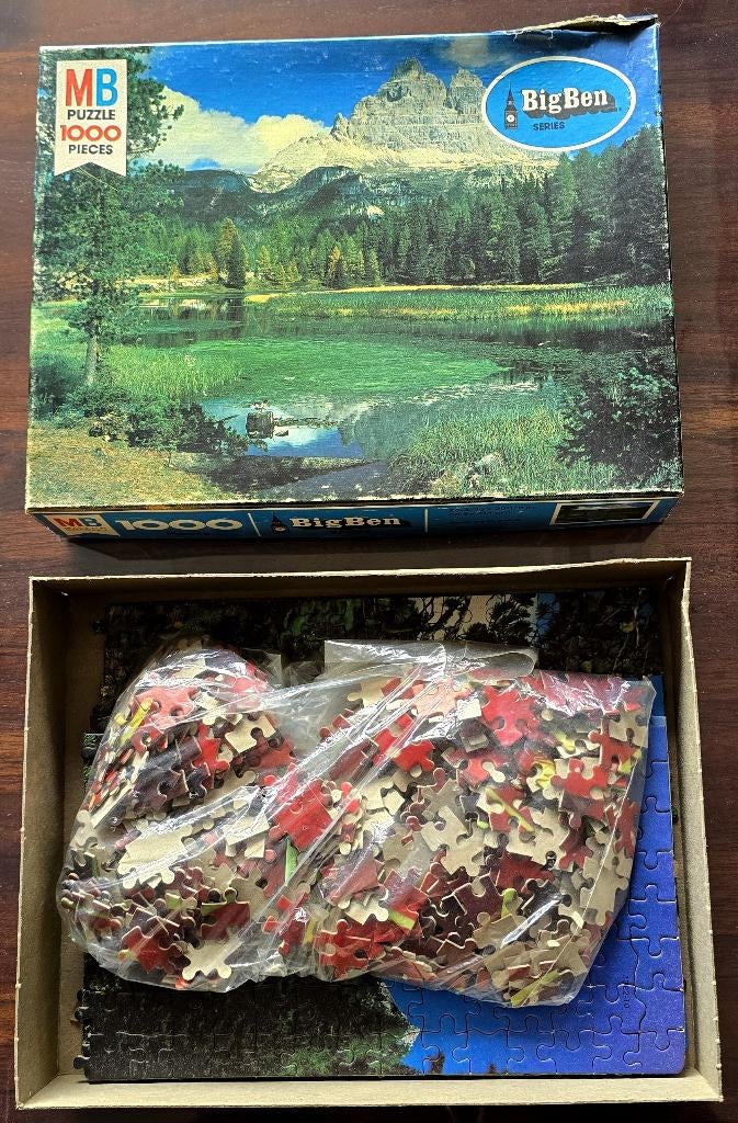 Milton Bradley Big Ben series puzzle 1000 st. 4962, Ophalen of Verzenden, 500 t/m 1500 stukjes, Gebruikt, Legpuzzel