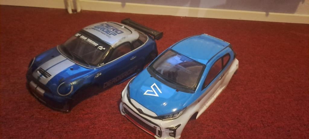 Tamiya M-chassis bodies Mini Cooper en Toyota Yaris, Ophalen of Verzenden